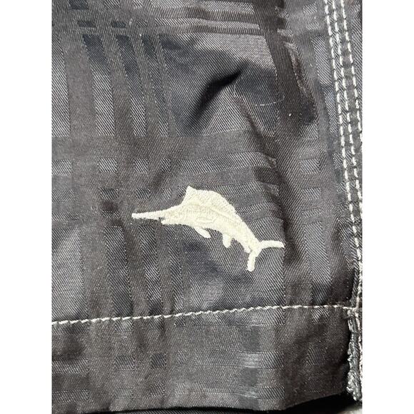 Tommy Bahama Swim Trunks Mens Large Relax Board Shorts Nylon Black Cargo - Picture 11 of 15